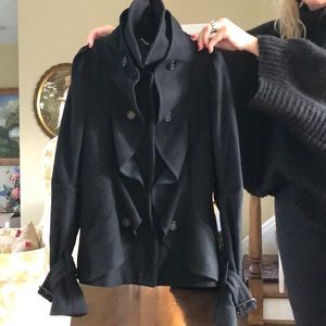 BCBG MAXAZRIA black wool/cashmere coat